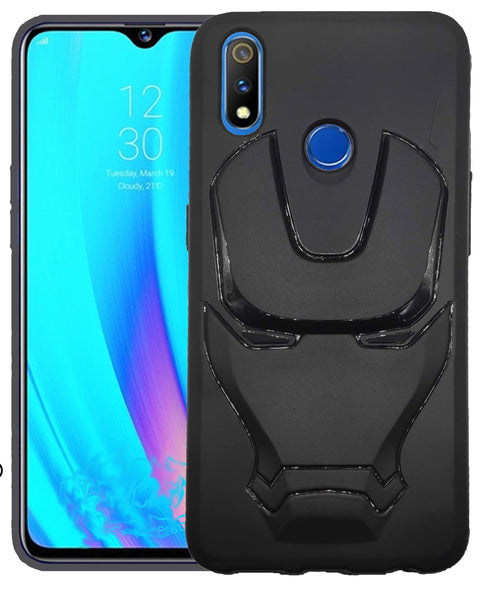 VAKIBO 3D IronMan Mask Avengers Edition Soft Flexible Silicon TPU Back Cover Case For Realme 3 Pro