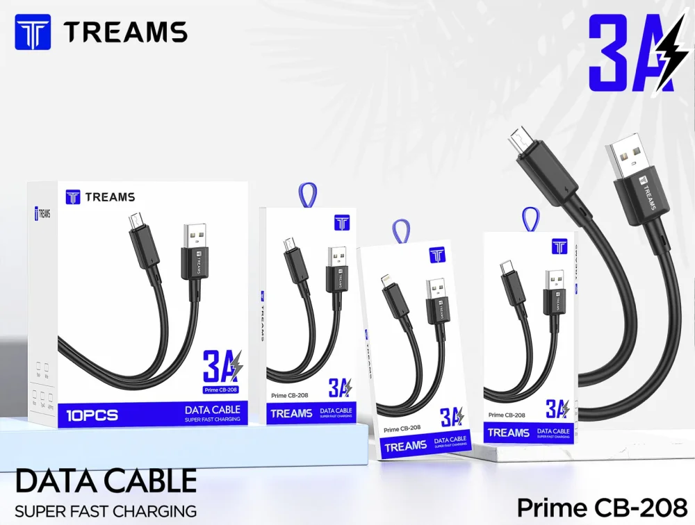 Treams PRIME CB - 208 - 3.0AMP - USB TO V8 USB to Micro USB Data Cable