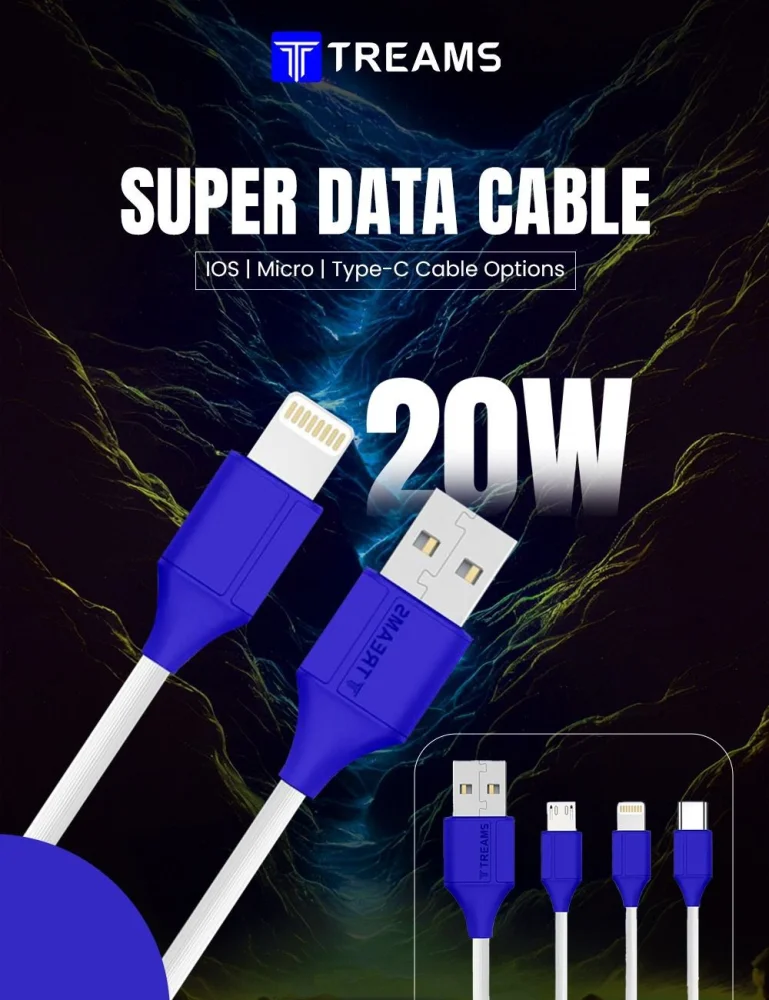 Treams TRM CB - 2021 - 20W - V8 USB to Micro USB Data Cable