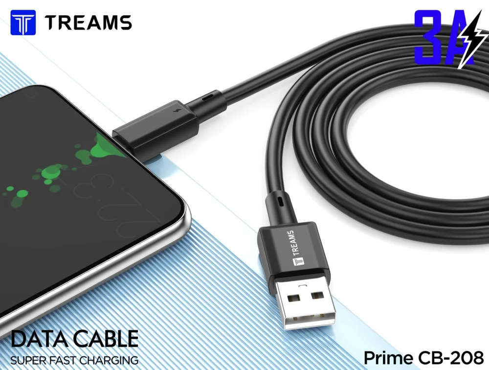Treams PRIME CB - 208 - 3.0AMP - USB TO V8 USB to Micro USB Data Cable